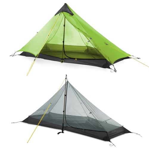LANSHAN Ultralight Tent 3-Season Backpacking Tent for 1-Person or 2-Person Camping, Trekking, Kayaking, Climbing, Hiking