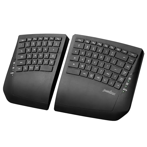 Perixx PERIBOARD-624B US, Wireless Ergonomic Split Keyboard - Up 30 Ft Separation - Adjustable Tilt Angle - Low Profile Me...