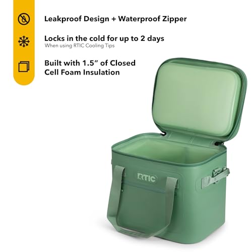 RTIC Ultra-Tough Soft Cooler 30 Can, Insulated Bag Portable Ice Chest Box for Lunch, Beach, Drink, Beverage, Travel, Campi...