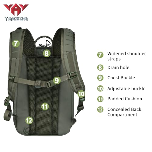 vAv YAKEDA 500D NylonTactical Military Backpack for Men,Fit 12.6-15.6 inches Laptop, Daily Bag for Hiking,hunting,running...
