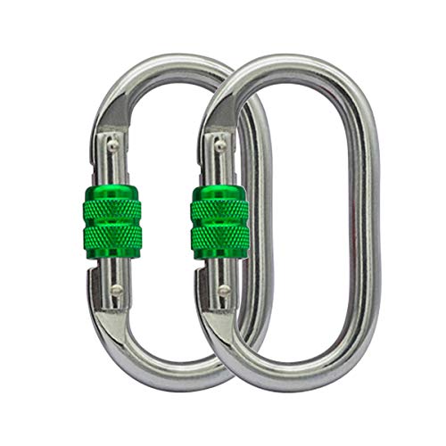 Heavy Duty Locking Climbing Carabiner Clip CE Rated 25 kN 5600 LB Rugged Terrain Approved Industrial Strength Twist Lock C...