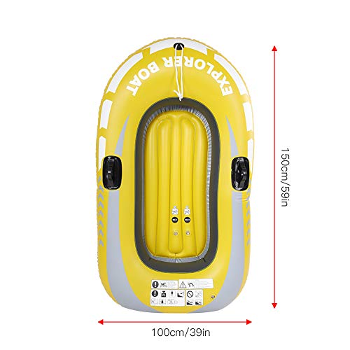 Thicken Raft Inflatable Kayak Inflatable Boat Canoe-1 Person Inflatable Fishing Boat Floaties Kayak Yellow PVC Boat Tourin...
