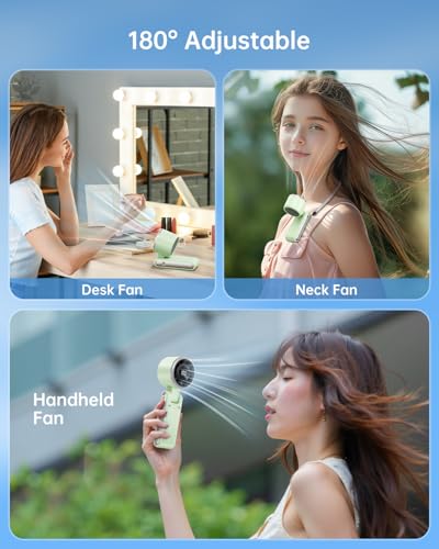 Bearwind Portable Handheld Turbo Fan - 5 Gear High Speed 4000mAh Rechargeable Mini Personal Hand Fan Blow Cold Air, Batter...