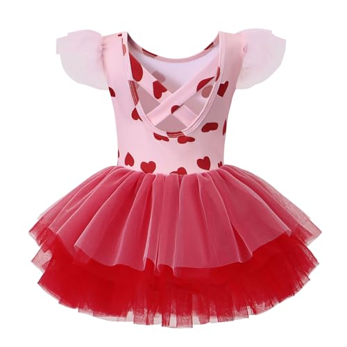 Tutu.kk Toddler Ballet Leotard Ruffle Sleeve Sequin Tulle Tutu Dress Ballerina Outfits for Girls Birthday Holiday