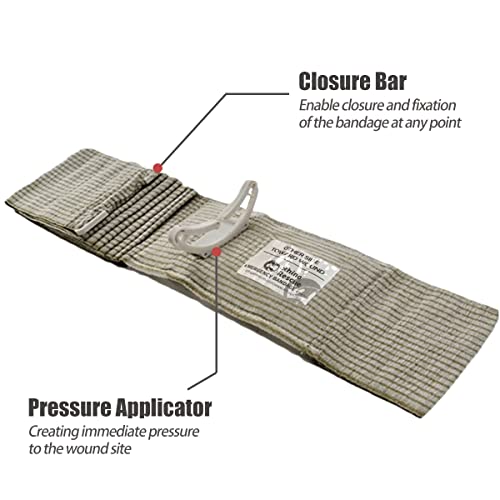 RHINO RESCUE 6" Israeli Style Emergency Bandage, Compression Trauma Wound Dressing, Medical Sterile Vacuum Sealed, Combat ...