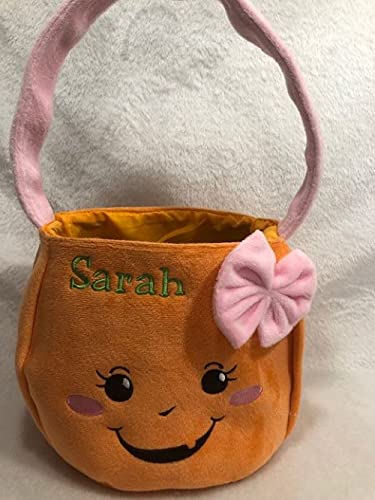 Embroidered Personalized Halloween Basket Trick or Treat customized Bucket