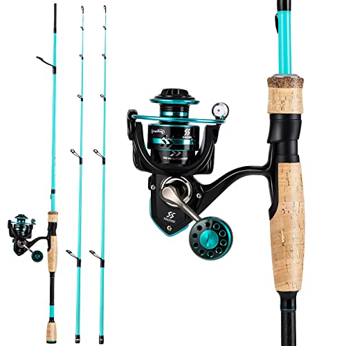 Sougayilang Fishing Rod and Reel Combo, Stainless Steel Guides Fishing Pole with Spinning Reel Combo for Saltwater and Fre...