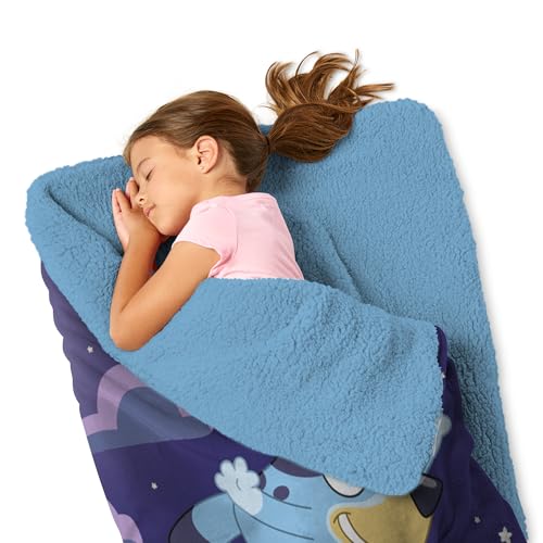 Silk Touch Sherpa Slumber Bag for Boys and Girls, Sleeping Bag with Zipper, 27 x 56 inches