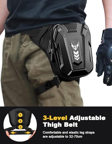 ISEYOU Thigh Bag, Drop Leg Bag for Women Men, Motorcycle Leg Bag with Leg Strap, Expandable Storage Tank Bags, Leg Fanny P...