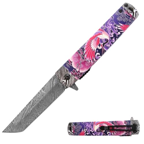 Snake Eye Tactical Every Day Carry Outdoor Survival Pocket Knife (Purple)