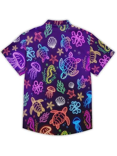 REVENEVER Funny Hawaiian Shirts for Men Short Sleeve Button Down Casual Shirts Summer Tropical Beach Shirt