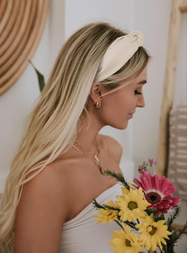 Knotted Fashion Hairbands and Hair Hoops: Non-Slip Top Knot Headbands with Leopard Print for Women and Girls - 4PCS Beige ...