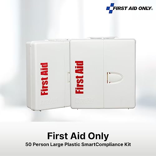 First Aid Only 1000-FAE-0103 SmartCompliance 50-Person OSHA Compliant First Aid Kit for Business, Large Plastic First Aid ...