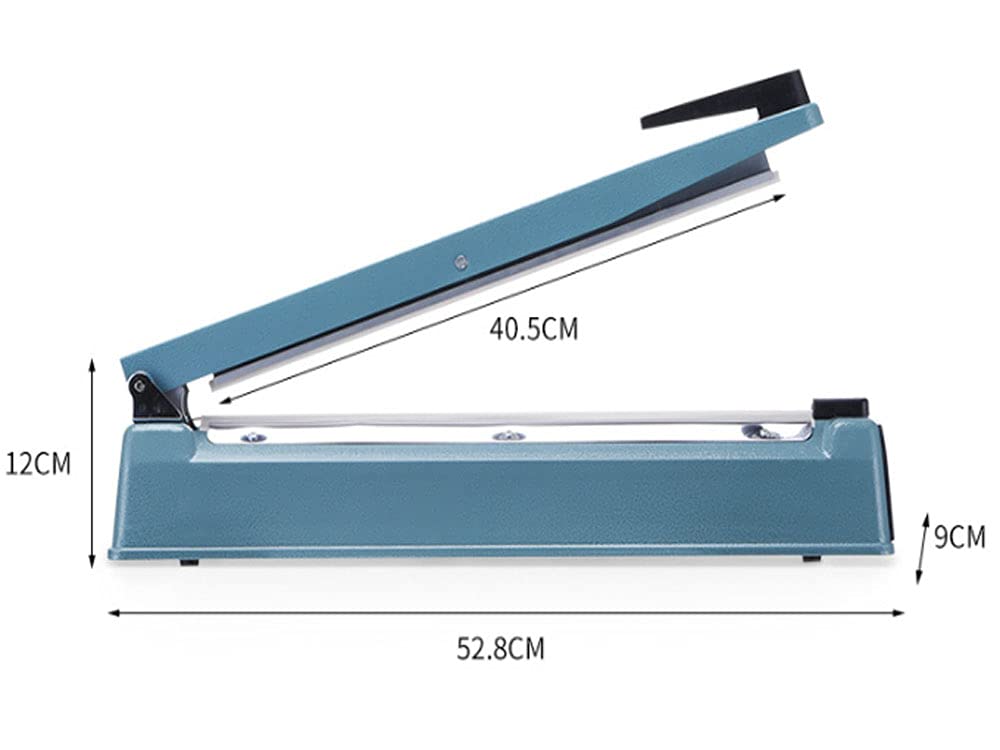 16 inch Manual Impulse Bag Hand Heat Sealer Machine, Bag Sealer Heat Sealing Closer Tool Poly Tubing Plastic Bag, Extra 2 Sheets and 1 Fuse Replacement Kit, Upgraded Digital Display