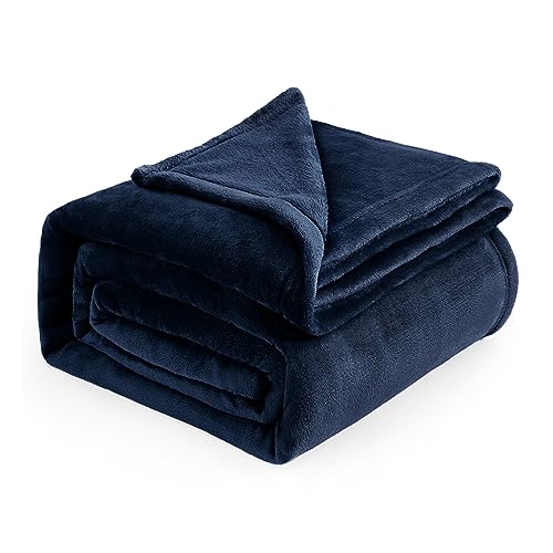 Bedsure GentleSoft Navy Fleece Blankets Queen Size - Bed Blanket Blue Soft Lightweight Plush Fuzzy Cozy Luxury Microfiber,...