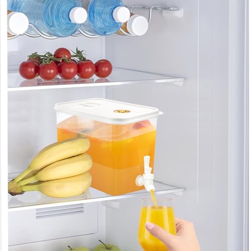 2 PCS 2 Gallon Fridge Beverage Drink Dispenser with Spigot Leak Proof Lids Filter Screen Juice Container Sealed Plastic Le...