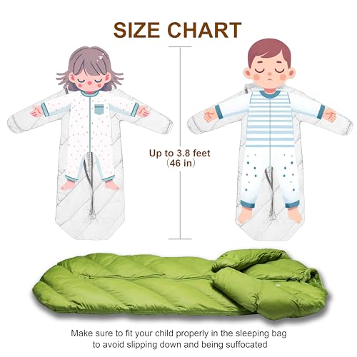 AZITREK T40 Toddler Sleeping Bags Boys Girls | Ages 2-4 | Puffy Kids Sleeping Bag Camping Sleepovers |up to 46 in| Lightwe...