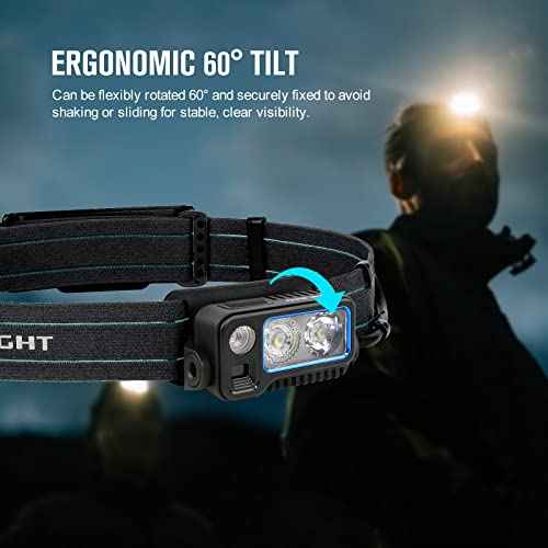 OLIGHT Array 2 Pro 1500 Lumens Headlamp with Red Light Option, Powered by USB-C Rechargeable LED Headlight with Motion Sensor for Outdoors, Camping, Running, Working (Black)