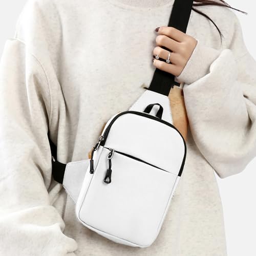 Shoulder Crossbody Bag Outdoor Sports Oxford Cloth Waterproof Backpack,White