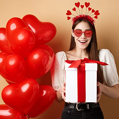 Valentines Heart Headband and Heart Sunglasses Holiday Headband Bopper Party Accessoires for Valentine's Day Halloween