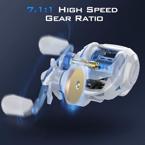 KastKing Centron Lite Baitcasting Fishing Reel – Lightweight, Glass Fiber Infused Nylon Frame – 7.6 OZ – 5 + 1 Anti-Revers...