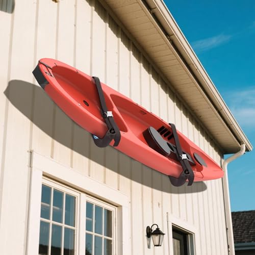 FitiRoker Kayak Storage Rack – 100LB Wall Mounted Kayak Wall Mount with Oxford Cover & Foam Protection | Kayak Rack for Ga...