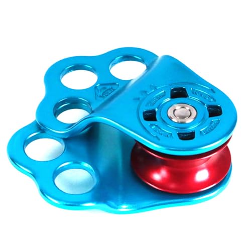 Climbing Pulley, 30KN Three Holes Ball Bearing Single Pulley, Rock Climbing Pulley for 14mm Rope Hauling, Rock Climbing, R...