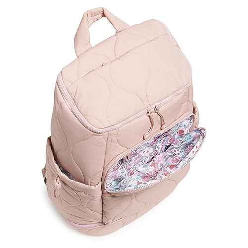 Vera Bradley Women's Featherweight Commuter Backpack Travel Bag, Rose Quartz, One Size