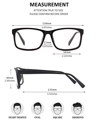 GQUEEN Fake Clear Glasses Non Prescription Glasses Eyeglasses Rectangular Frame, 201512