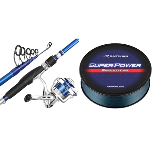 KastKing Compass Telescopic Fishing Rods and Combo & KastKing Superpower Braided Fishing Line