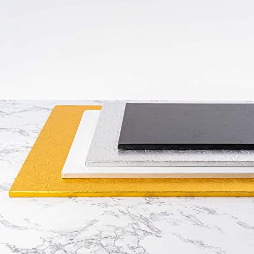 Dulcet Delights Rectangle Half Sheet Cake Drum - Decorative Cake Board for Cakes, Desserts & More - Food Safe - Disposable...