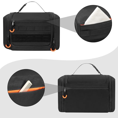 Prokva Tactical Toiletry Travel Bag for Men, Hanging Dopp Kit Hygiene Bag Shower Organizer with Hook for Toiletries and Sh...