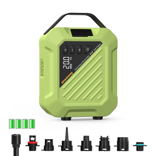 20PSI High Pressure Smart SUP Air Pump, Rechargeable Battery-Powered, Intelligent Dual Stage Inflation & Deflation,Auto-Of...