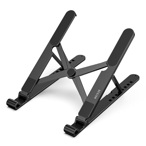 BESIGN LS01 Pro Ergonomic Laptop Stand, Plastic Laptop Riser, Portable and Adjustable Notebook Computer Holder Compatible ...