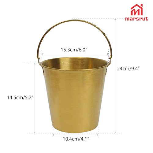 Gold Champagne Bucket for Ice Drink Bottle Beer Drinks Cooling Chilling Beverage Wine, Container Tub Chiller Buckets with ...