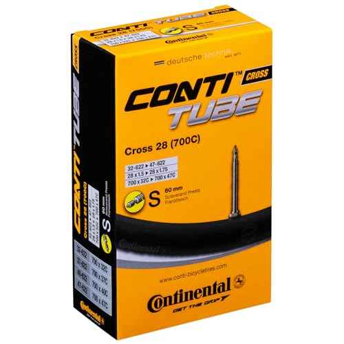 Continental Cross 28 700 x 32-47c Bike Inner Tubes - Presta 60mm Long Valve (Pair),Black