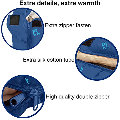 Adjustable Length Mummy Style Kids Sleeping Bag with Pillow Sleeve, 4 Season 32 – 59F, Lightweight and Backpacking Style, ...