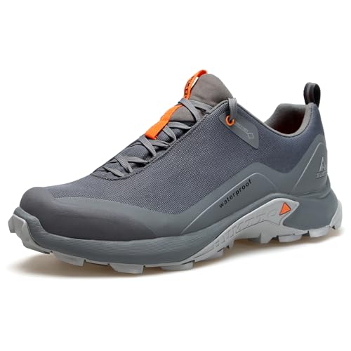 HUMTTO Men's All-Terrain Waterproof Hiking Shoes Lightweight Breathable Anti Slip Outdoor Trekking Trails Shoes