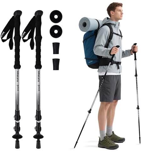 Trekking Poles Collapsible Hiking Poles - Trekking Sticks with Quick Lock System Lightweight for Hiking, Camping