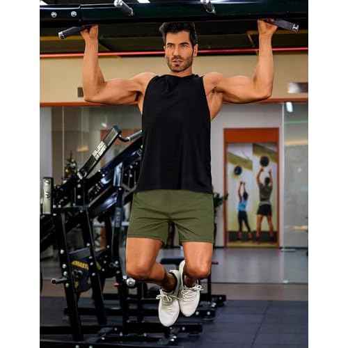 COOFANDY Men's 2 Pack Gym Workout Shorts 5 Inch Mesh Athletic Shorts Quick Dry Running Shorts with Pockets