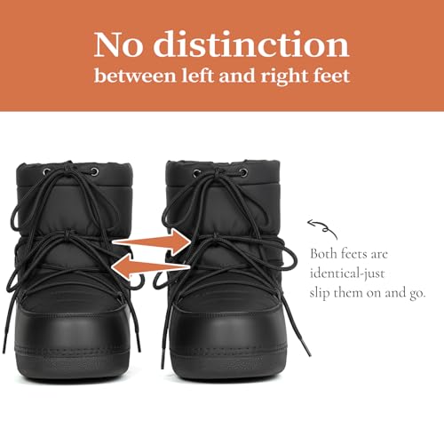 QLR Womens Winter Snow Boots Anti-Slip Ankle Booties with Warm Lining Lace-up Outdoor Shoes