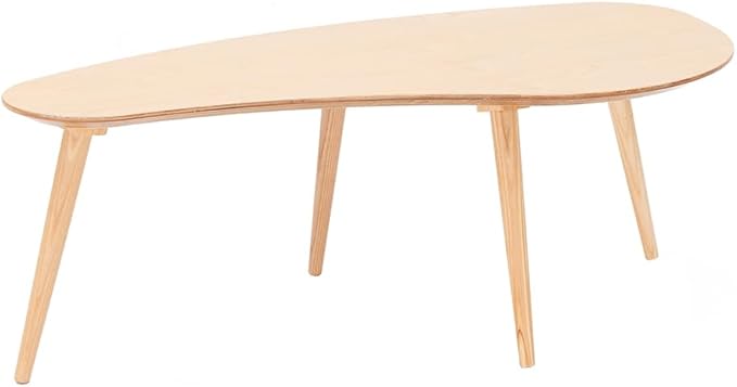 woJKod Solid Wood Table Desk, Coffee Table End Table Round for Kitchen Dining Room, Living Room, Bedroom and Restaurant, 4 Legs Removable-Natural