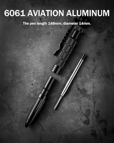 Origin-Joy Tactical Pens Self Defense, Military EDC Heavy Duty Metal Survival Pen with Tungsten Steel Tip for Men and Poli...