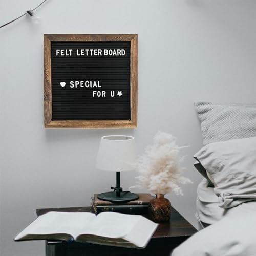 Felt Letter Board 10x10" – 340 Letters, Numbers & Symbols, Wall Mount or Stand Display, Changeable Message Board for Quote...