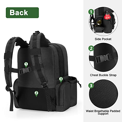 DSLEAF Tactical Pistol Backpack with 4 Pistol Cases, Gun Backpack for Handgun with 17x Magazine Slots for Hunting and Shoo...