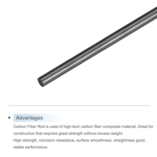 MECCANIXITY Carbon Fiber Rod, 2.5mm x 400mm Matte Pole Rod for RC Plane DIY Tool Wing Tube Quadcopter Arm, Pack of 15