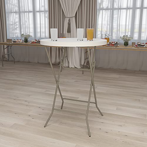 Flash Furniture Kathryn 31.5" Round All-Occasion Folding Bar Height Table for Parties and Commercial Events, Plastic Bar H...