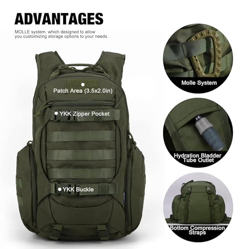 Mardingtop 28L Tactical Backpack for Men with 2.5 Liter Hydration Bladder for Hiking Camping