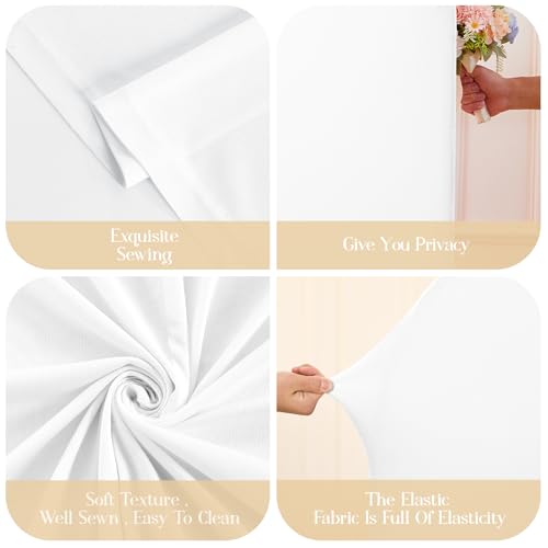 White Arch Backdrop Cover with Lights Wedding Arch Covers 7.2ft Stretchy Backdrop Light up White Fabric Spandex Arch Cover...