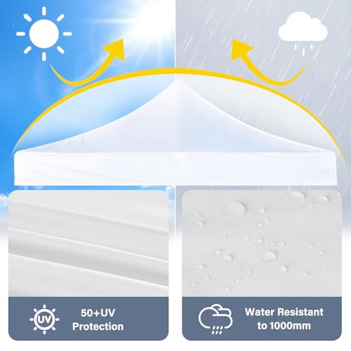 10x10 Canopy Replacement Top, 500D Heavy Duty Waterproof Canopy Replacement Top for Straight Leg Frame, Pop Up Canopy Tent...